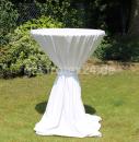 "Milano" - Stehtischhusse 85 cm rund - mit Bindeschal - 100% Polyester - 175 gr/qm - Farbe: weiss